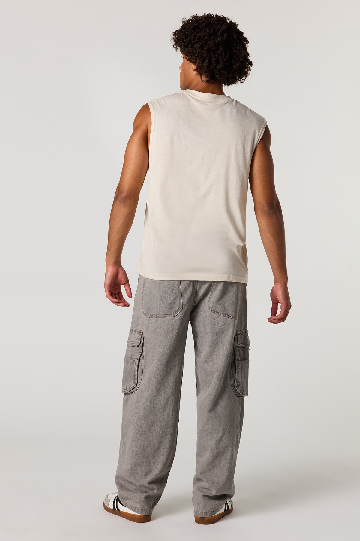 Alt View 3. Cargo Skater Jean - Light Grey
