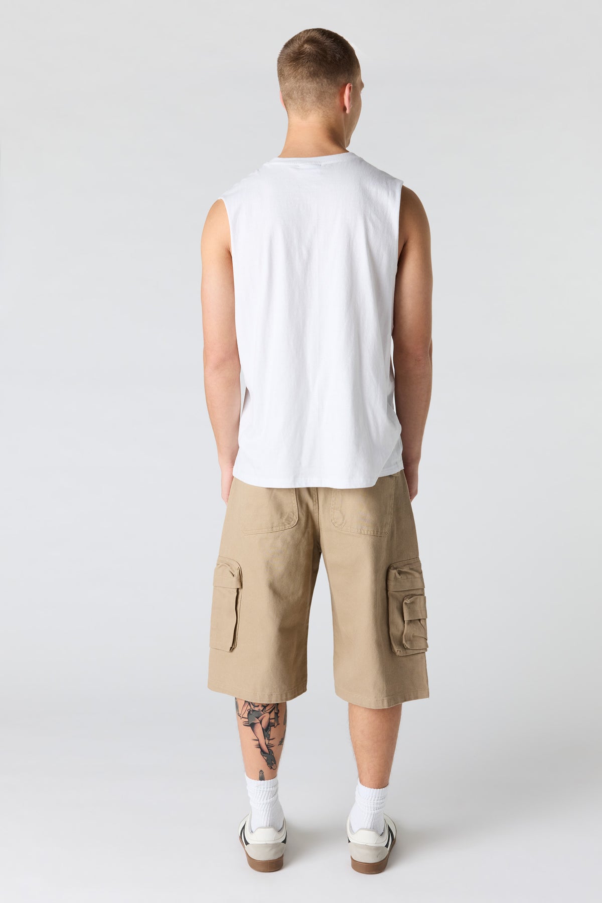 Alt View 3. Denim Cargo Short - Sand