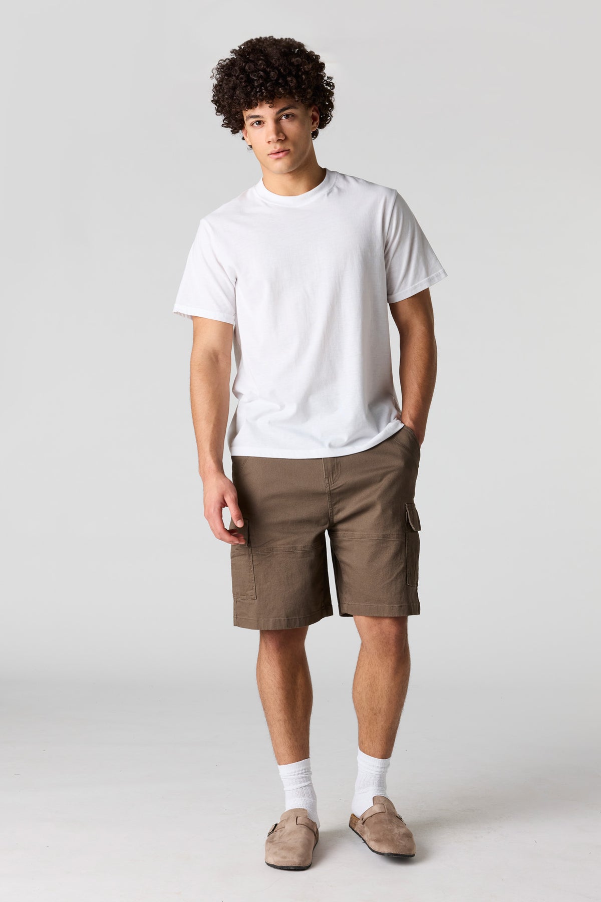 Alt View 2. Cargo Chino Short - Mushroom
