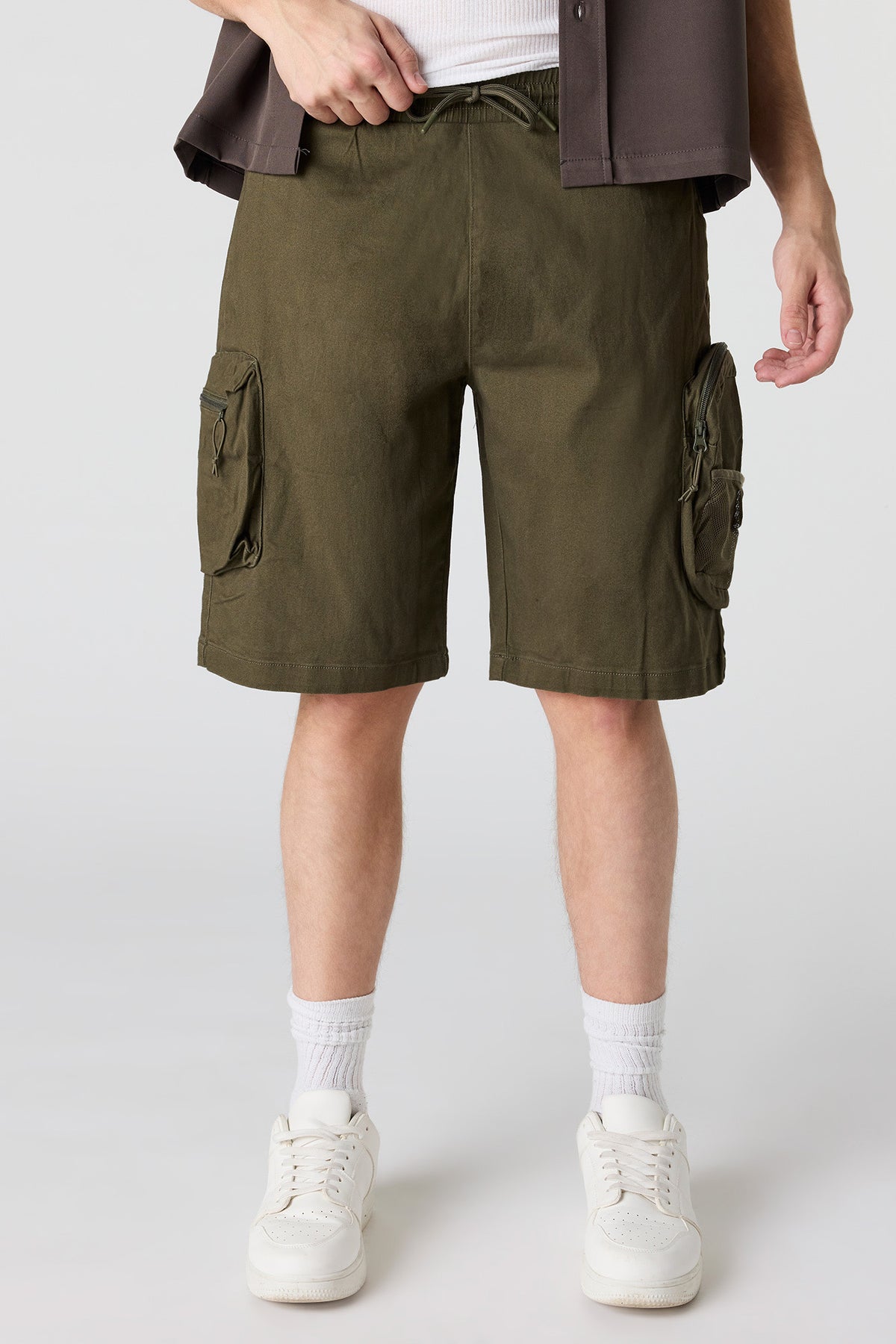 Short cargo à taille coulissante