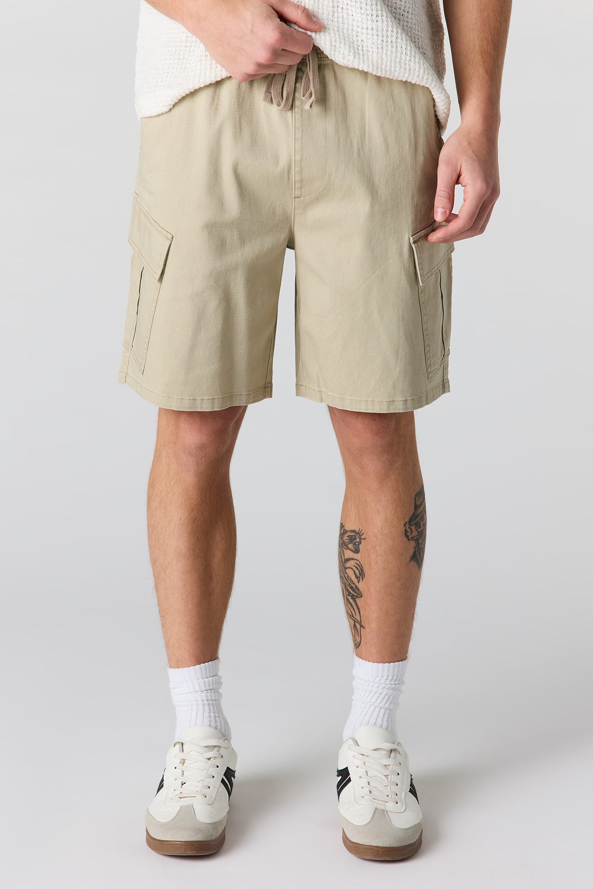 Short cargo à taille coulissante