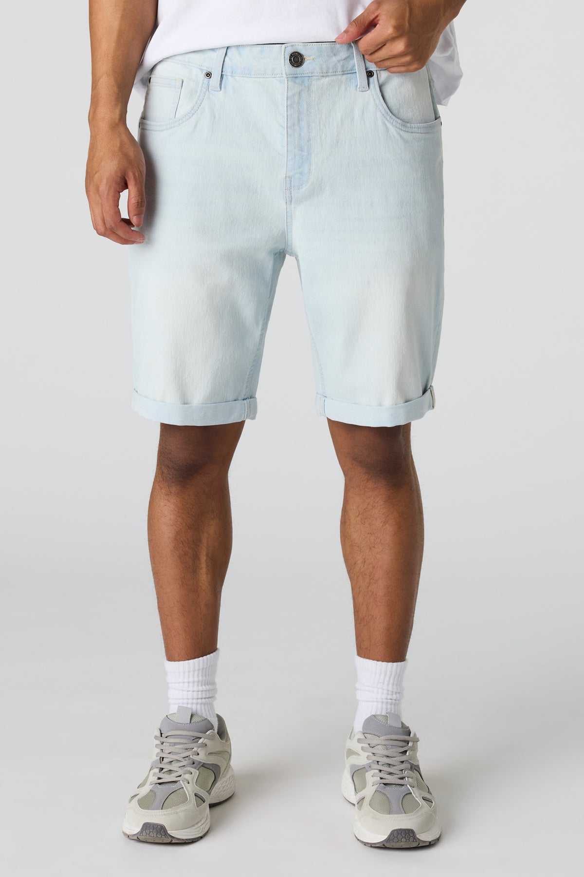 Slim Mid Denim Short - Light Denim Blue