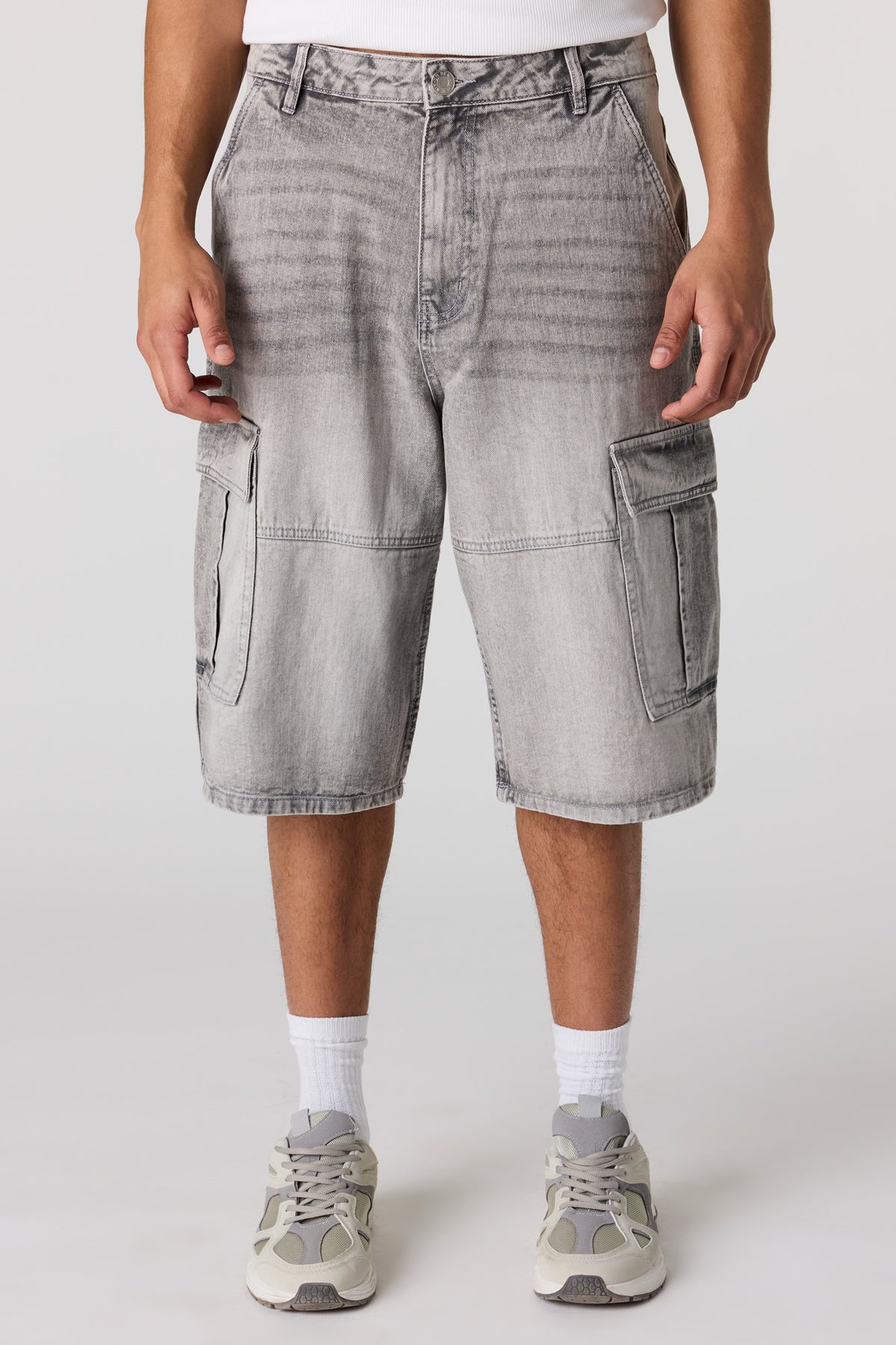 Baggy Cargo Jort 14.5" - Charcoal