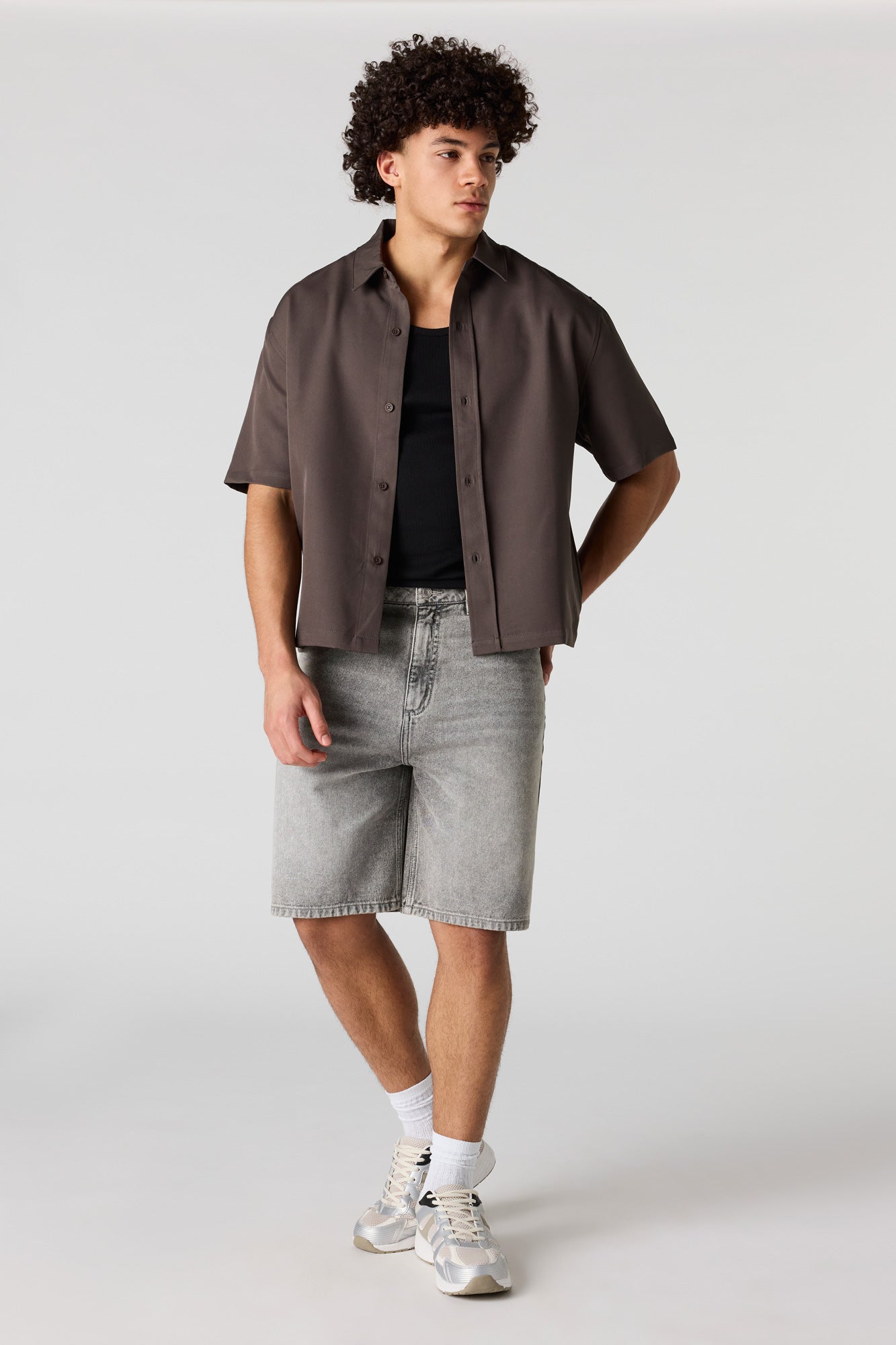 Baggy Light Grey Denim Short – Urban Planet