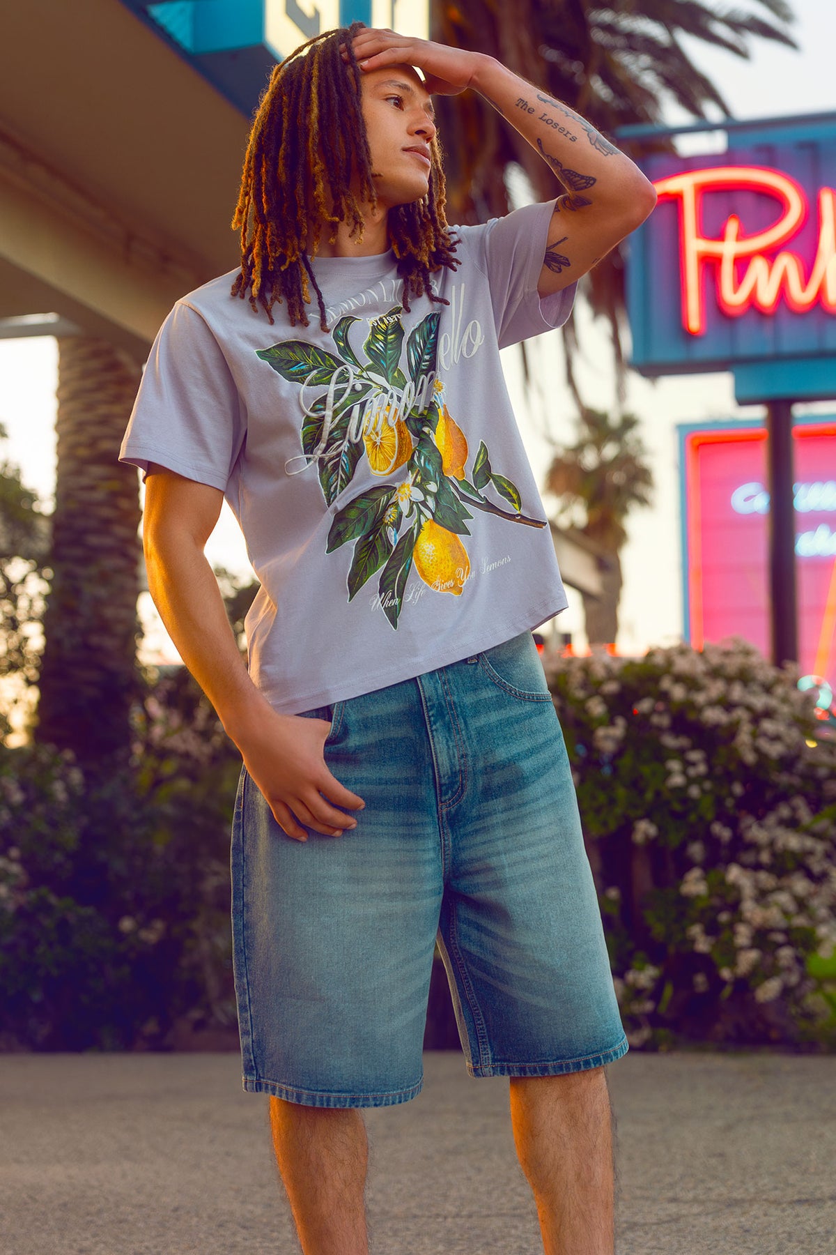 Baggy Tinted Medium Denim Short - Pacific Blue