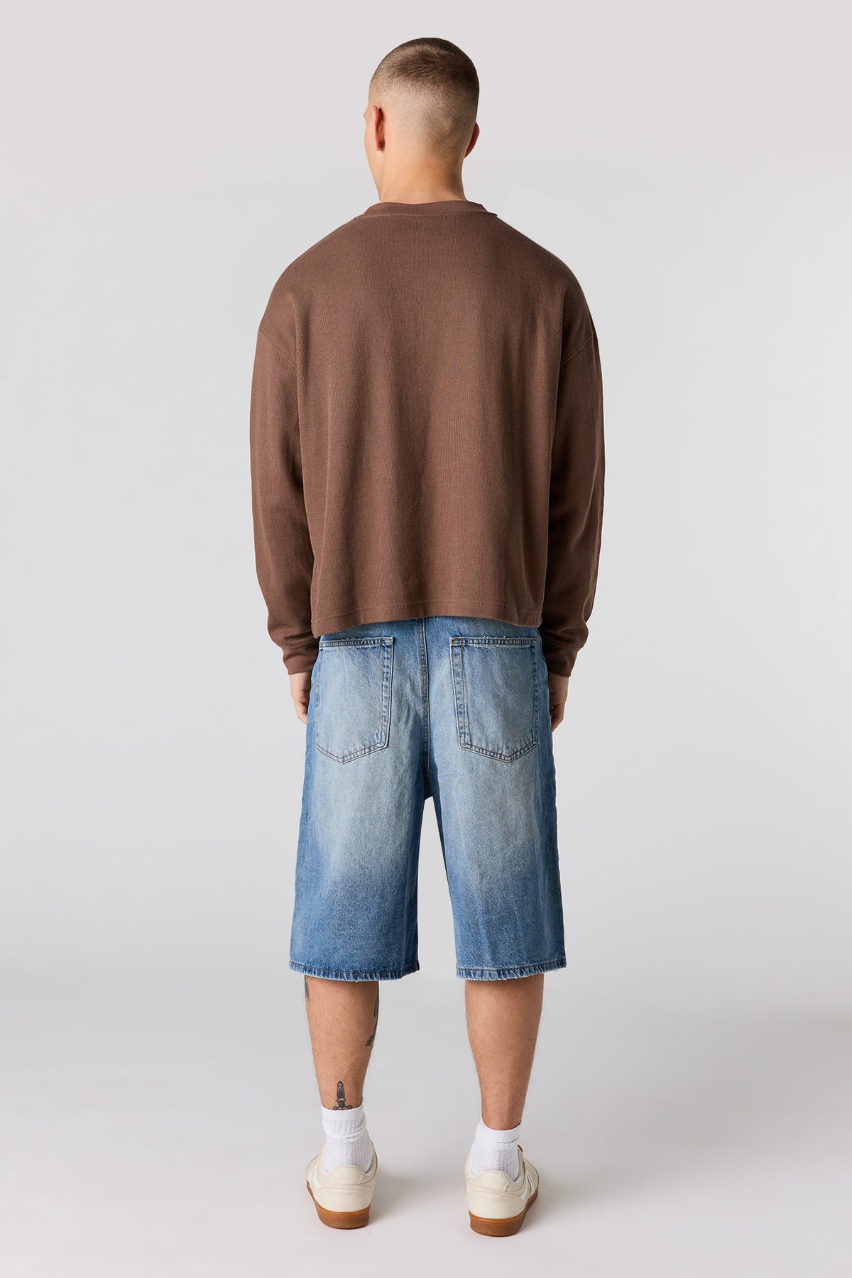 Alt View 3. Skater Medium Denim Short - Medium Blue