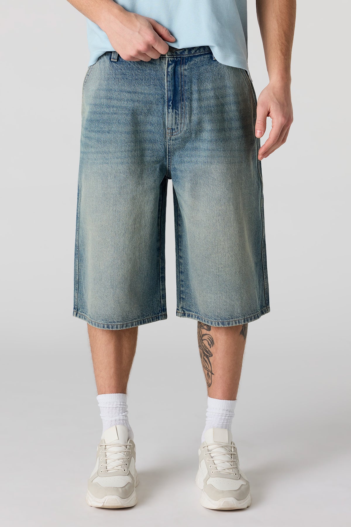 Baggy Skater Denim Short - Pacific Blue
