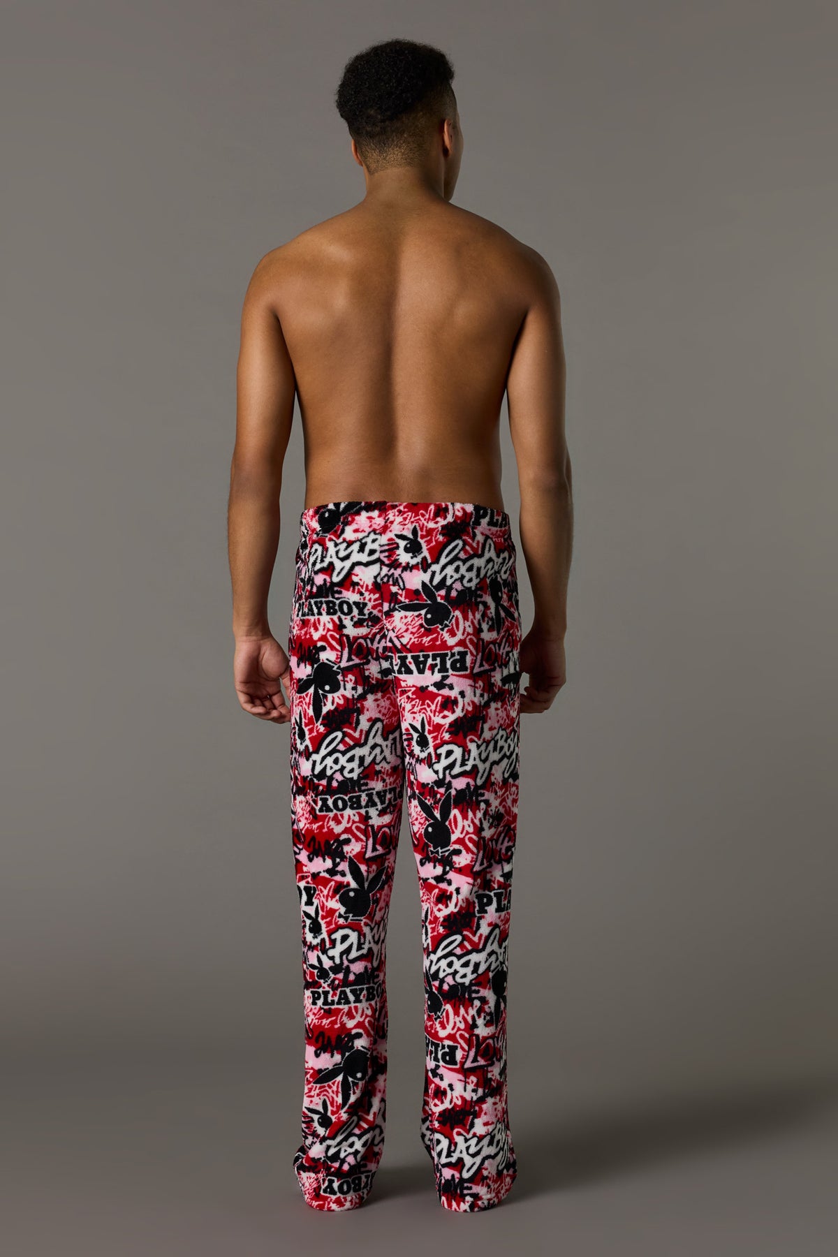 Alt View 3. Playboy Printed Plush Pajama Pant - Red