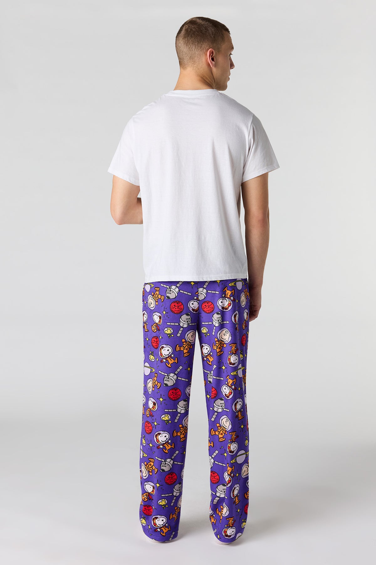 Alt View 3. Cartoon Print Plush Pajama Pant - Blue