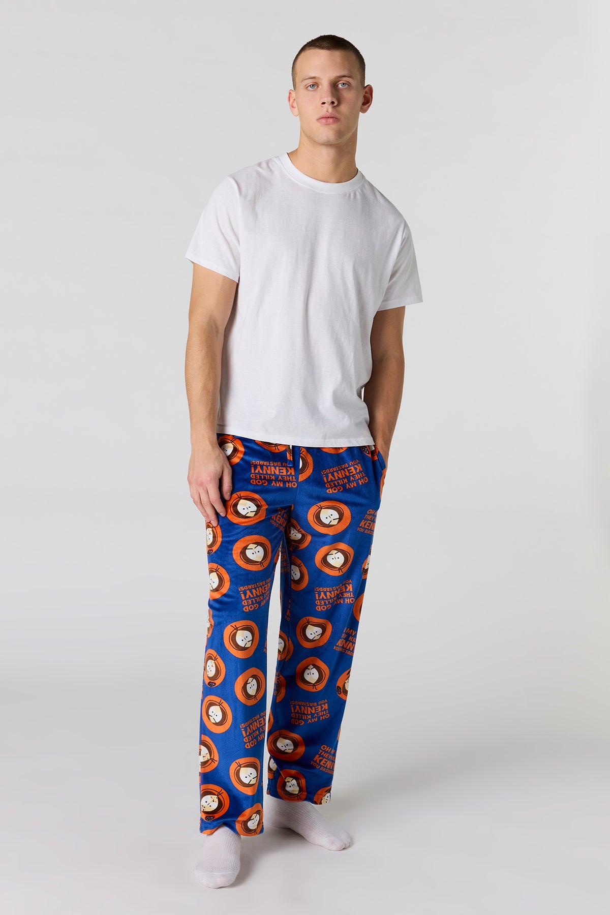 Alt View 2. Cartoon Print Plush Pajama Pant - Navy
