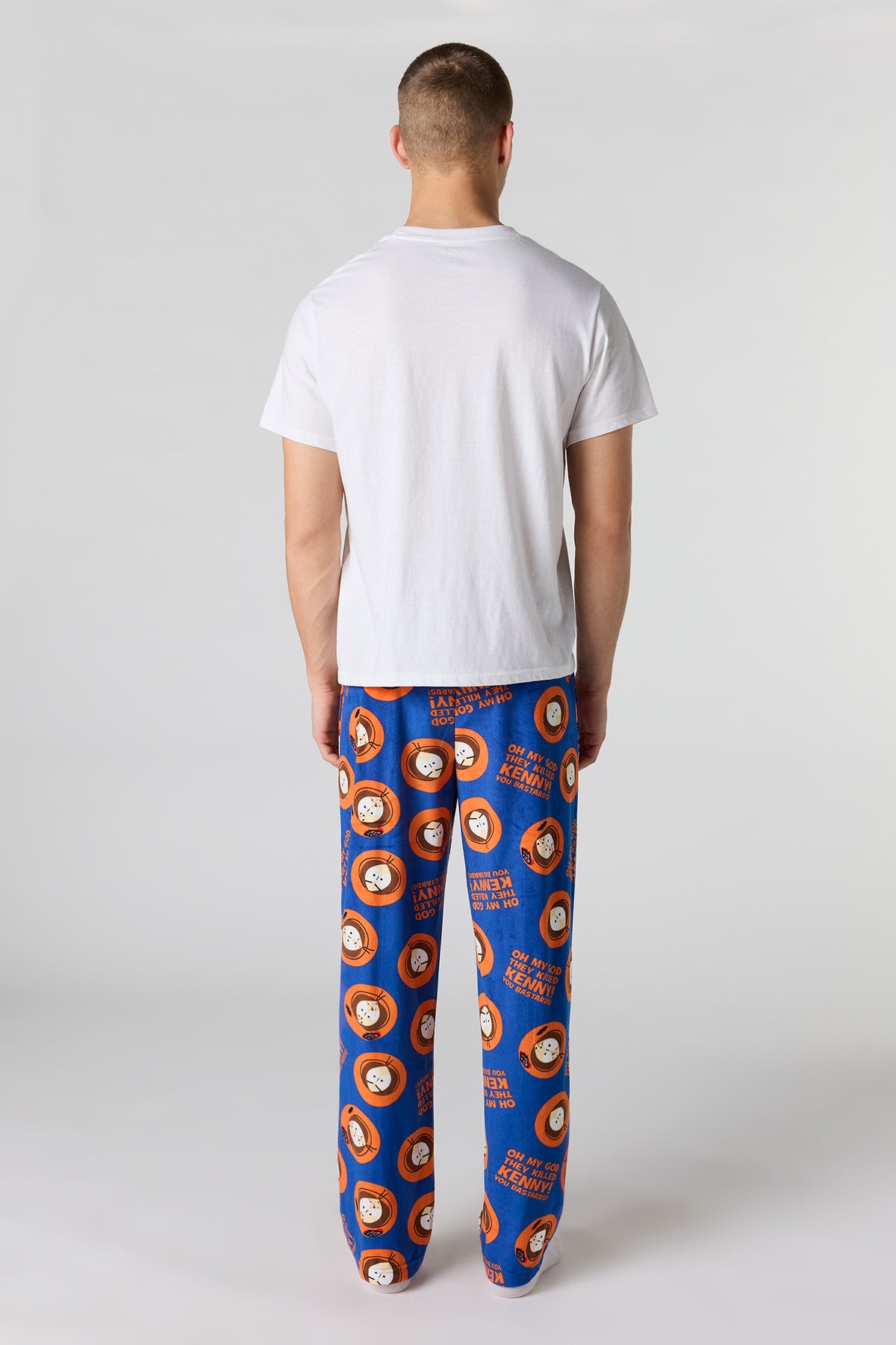 Alt View 3. Cartoon Print Plush Pajama Pant - Navy