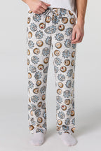Cartoon Print Plush Pajama Pant