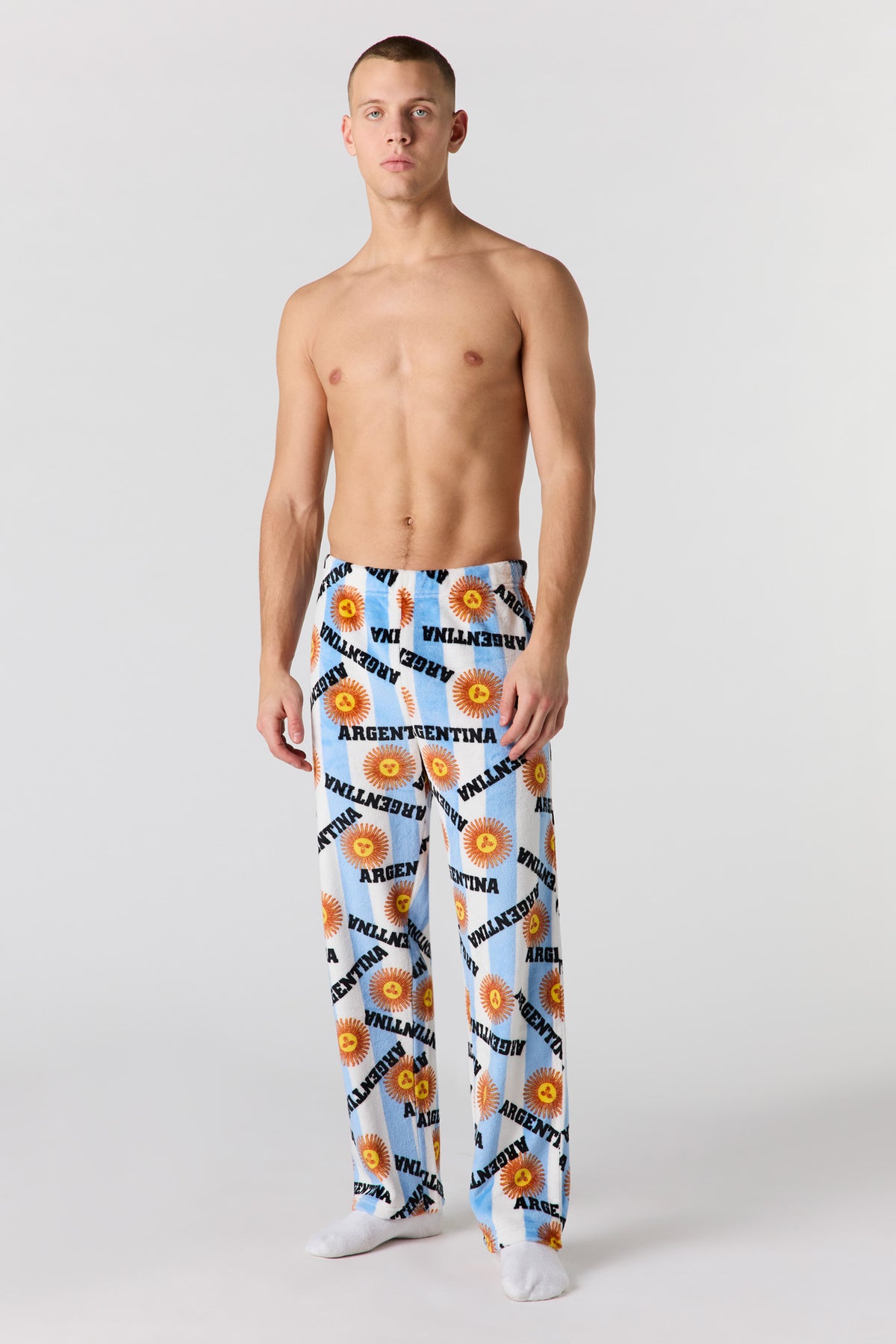 Vue alternative 2. Pantalon de pyjama en peluche à imprimé Argentina