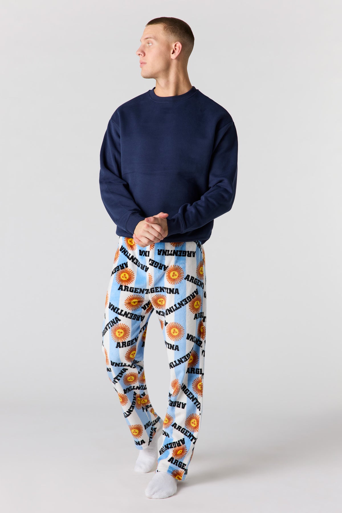 Vue alternative 4. Pantalon de pyjama en peluche à imprimé Argentina