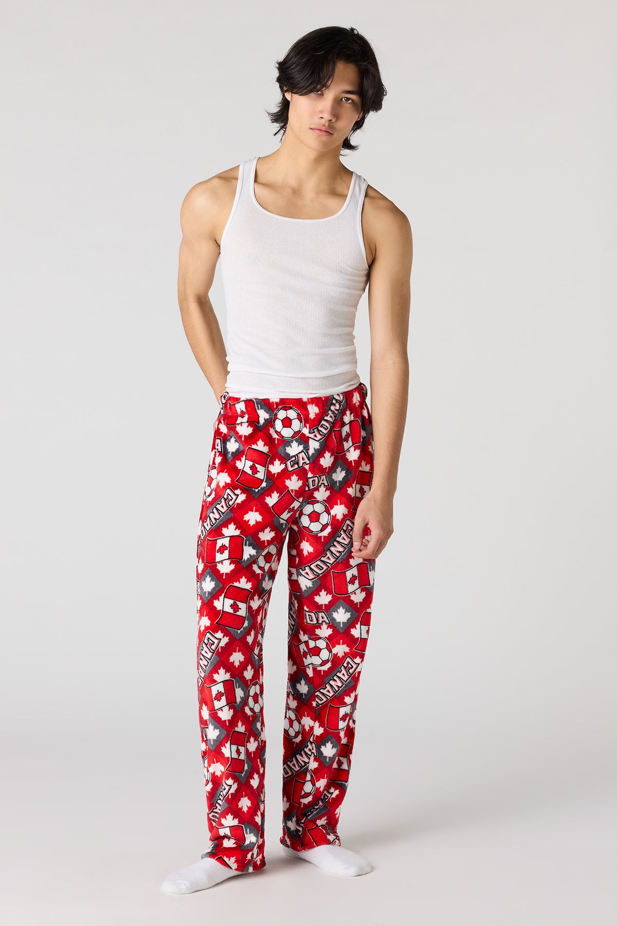 Vue alternative 2. Pantalon de pyjama en peluche à imprimé Canada