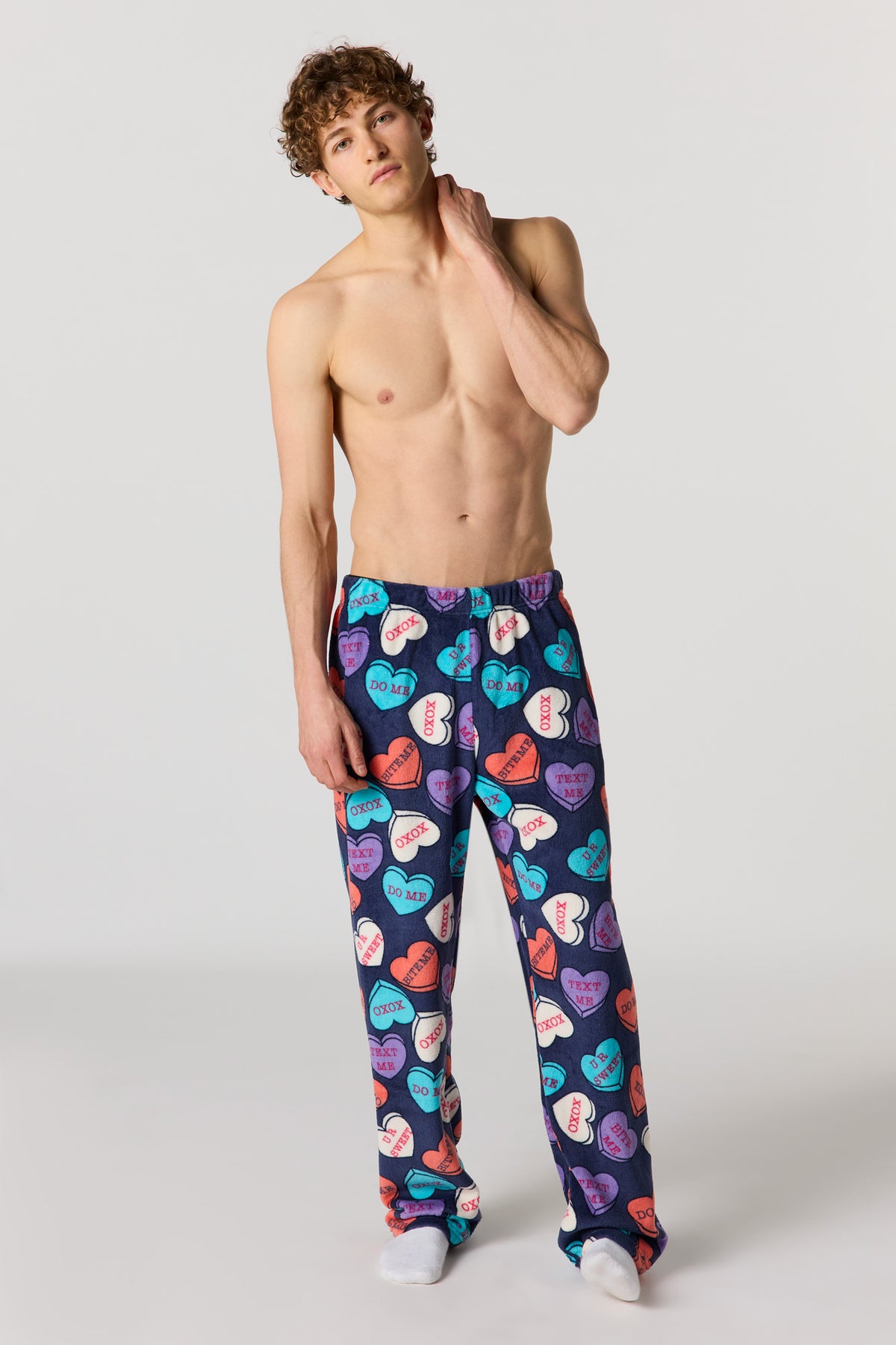 Alt View 2. Plush Printed Pajama Pant - Navy