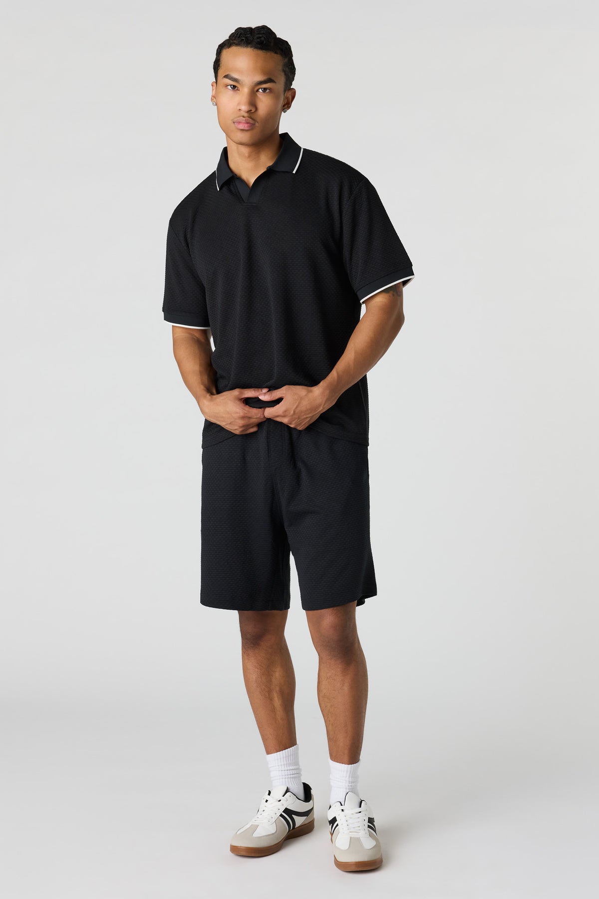 Alt View 2. Textured Short - Black