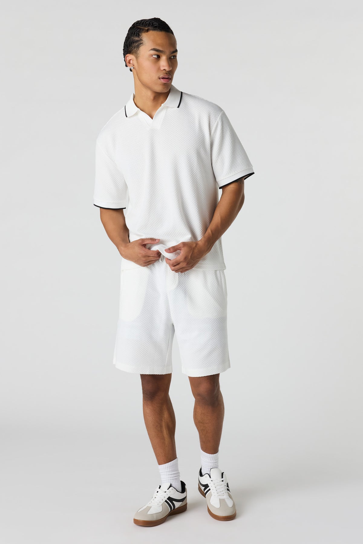 Alt View 2. Textured Short - White