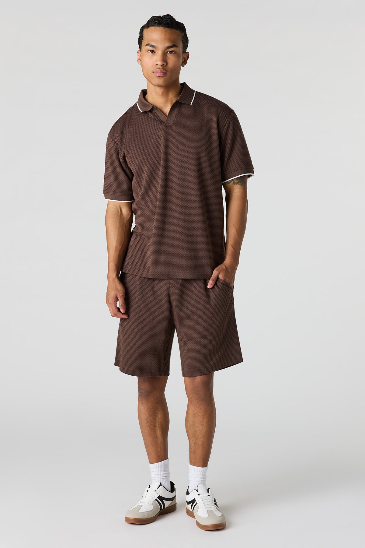 Alt View 2. Textured Short - Brown