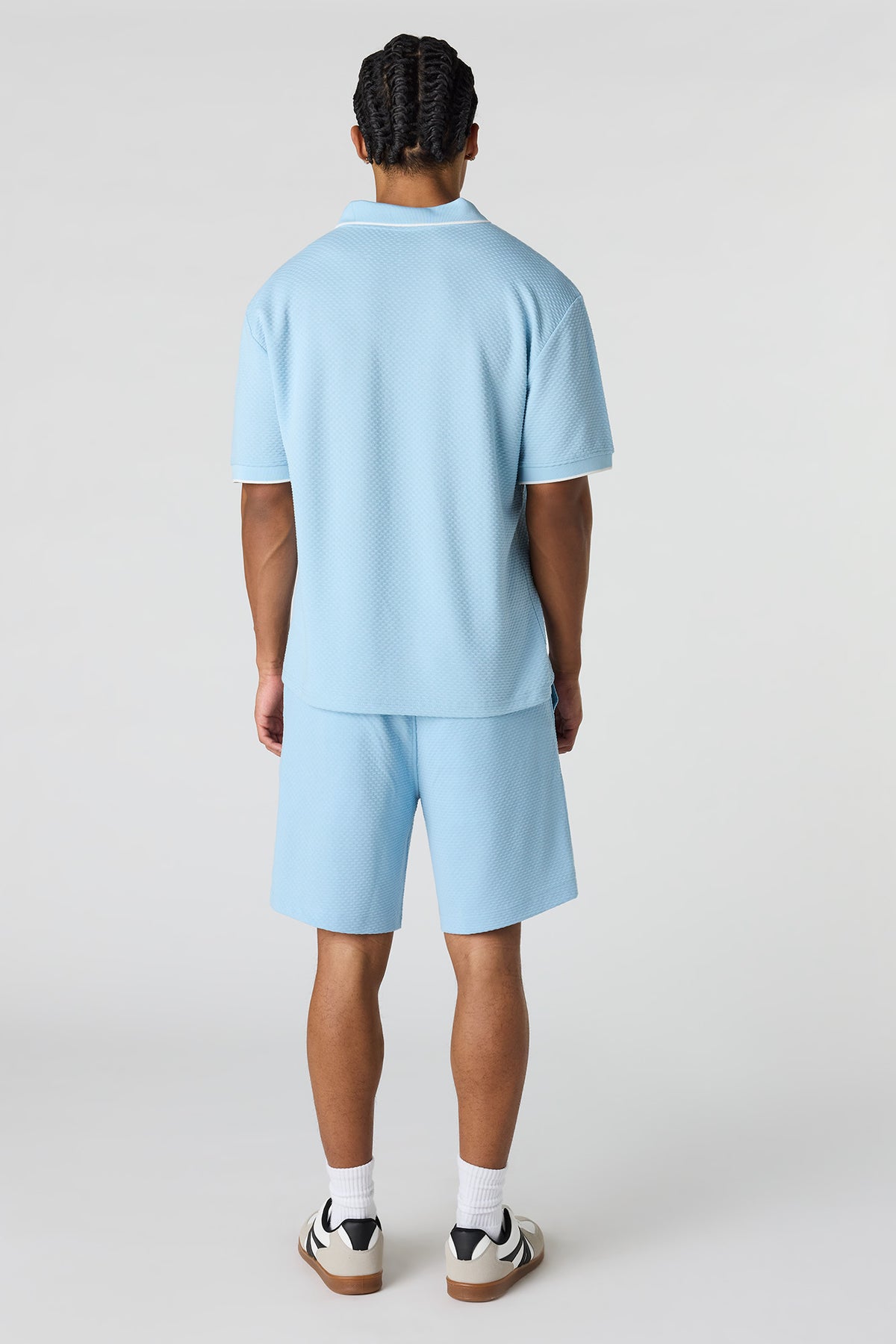 Alt View 3. Textured Short - Light Blue