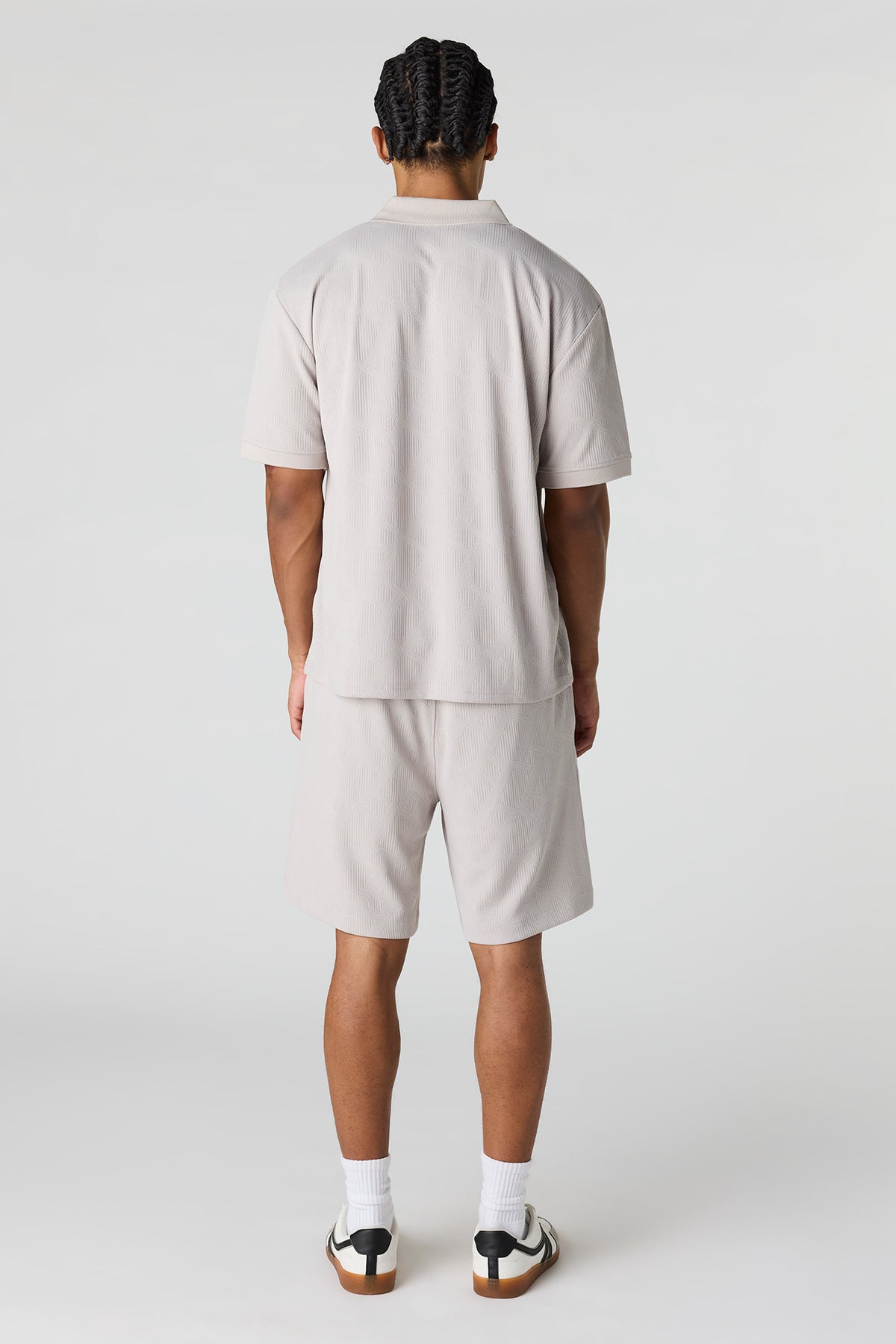 Alt View 3. Textured Short - Light Grey