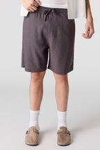 Linen-Blend Drawstring Short