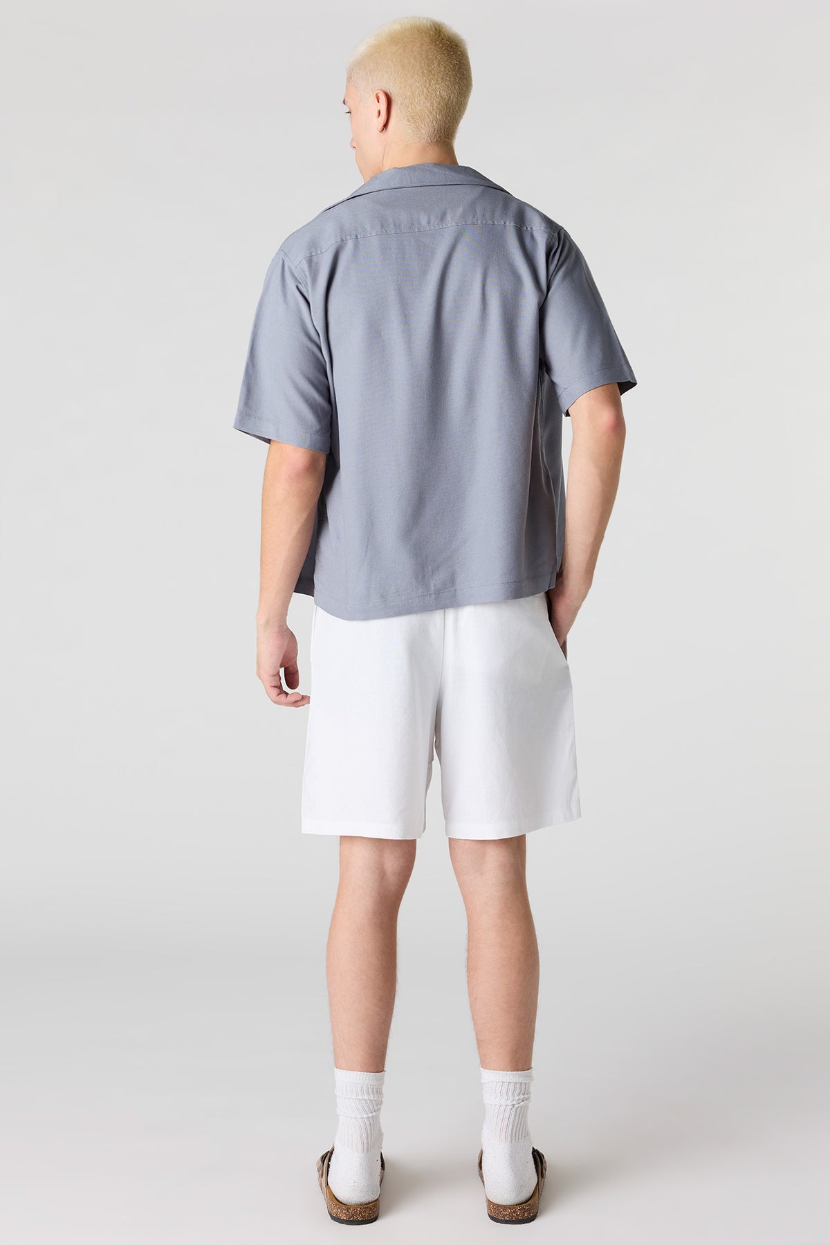 Alt View 3. Linen-Blend Drawstring Short - White
