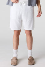 Linen-Blend Drawstring Short