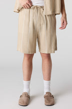 Linen-Blend Drawstring Short