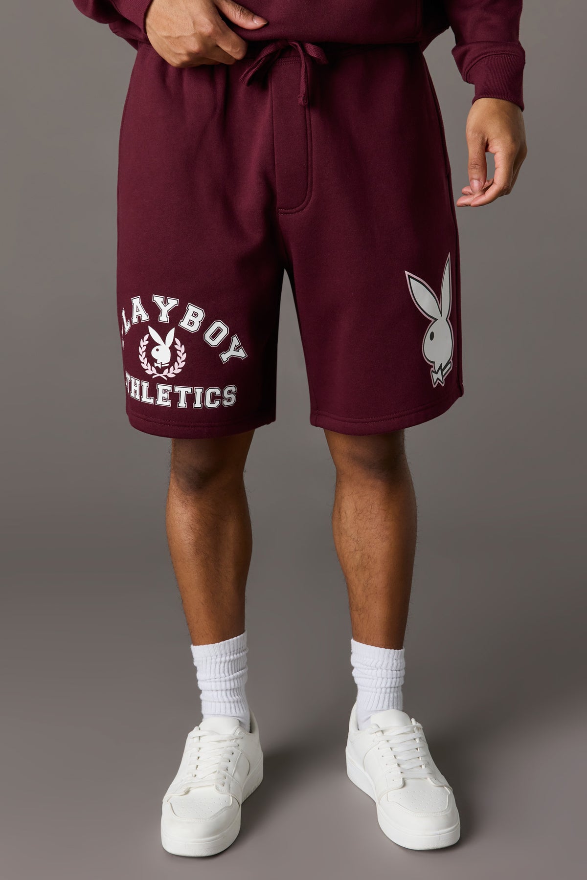 Playboy Graphic Fleece Short - Burgundy