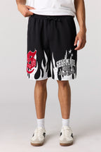 Short en molleton imprimé