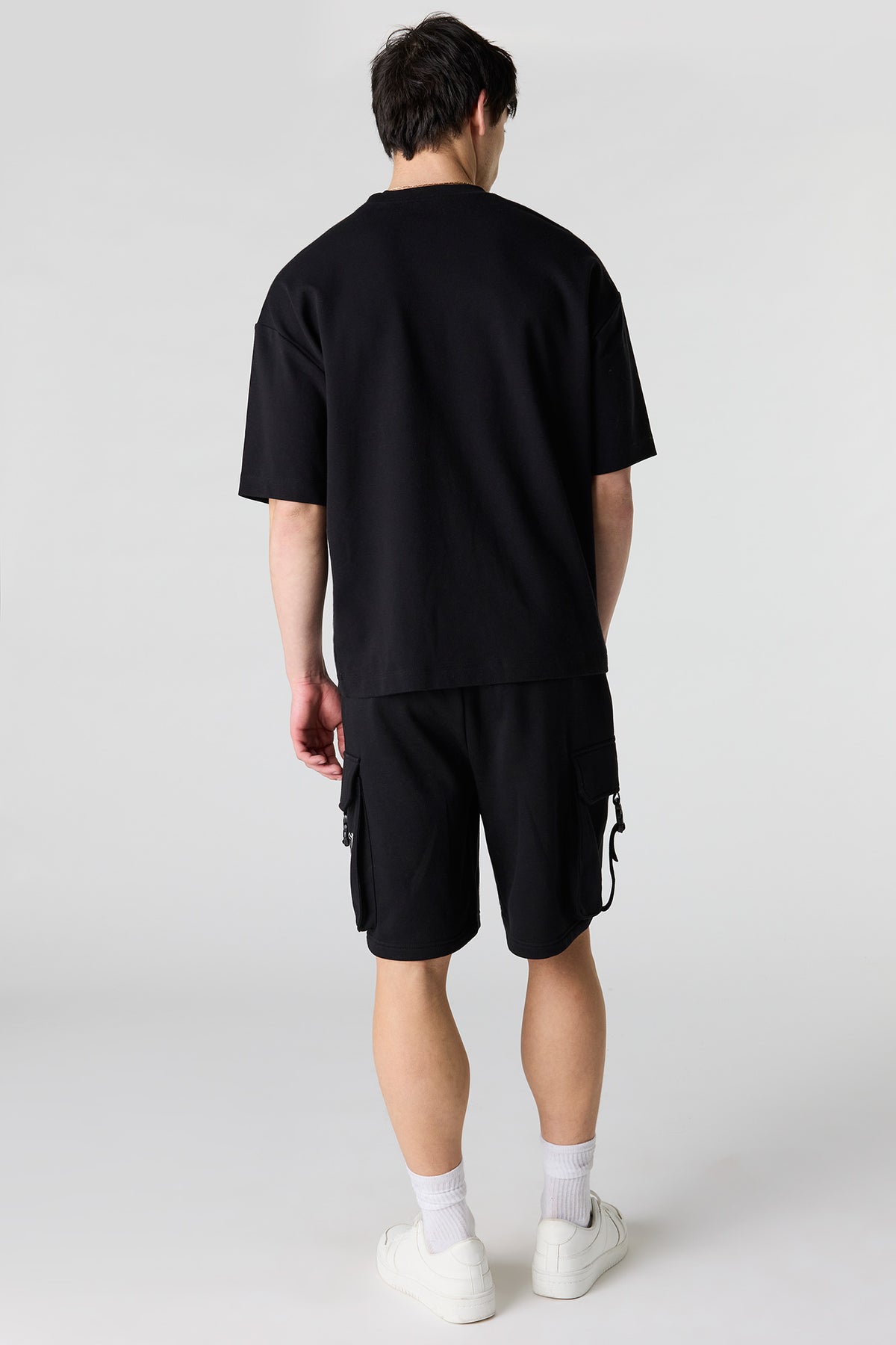 Vue alternative 3. Short cargo en molleton imprimé