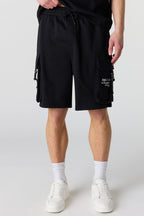 Short cargo en molleton imprimé
