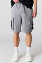 Short cargo en molleton imprimé