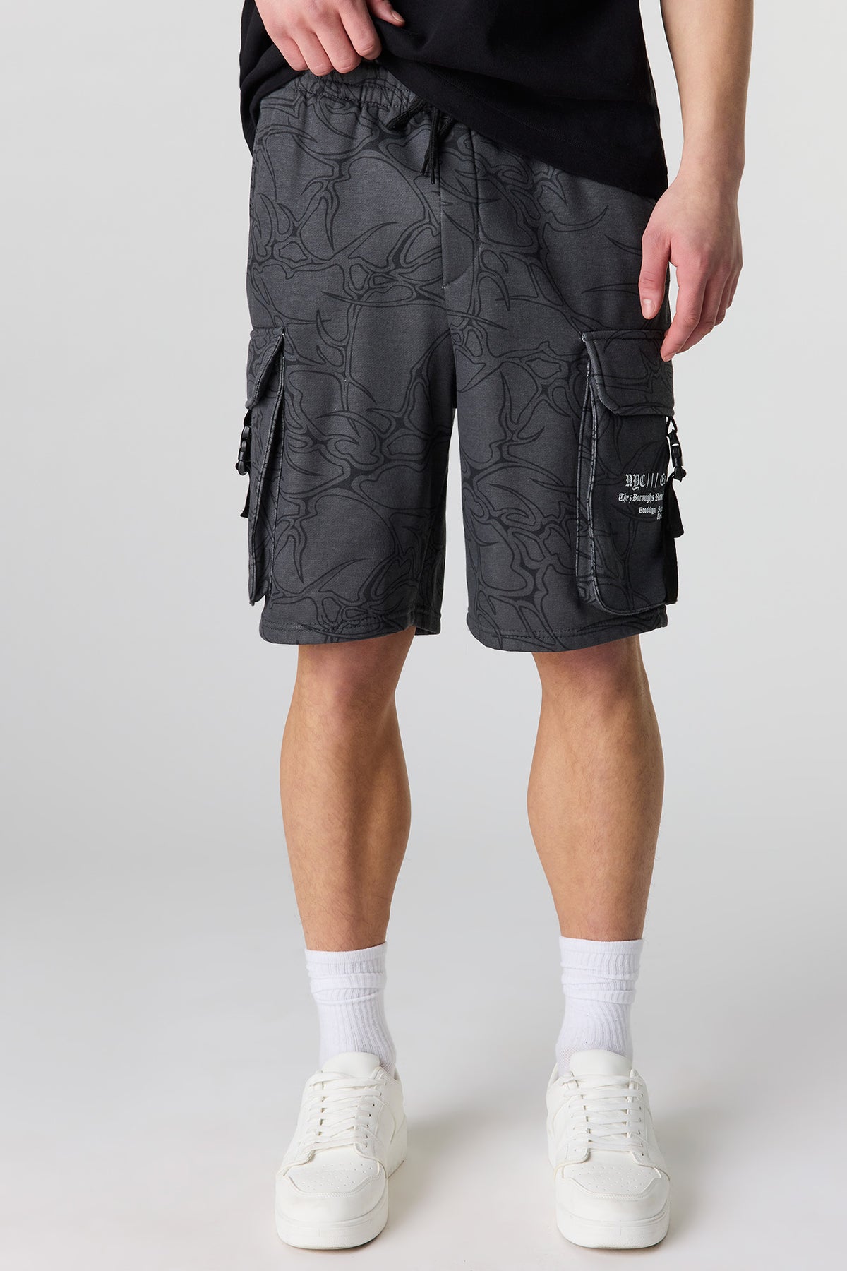 Short cargo en molleton imprimé