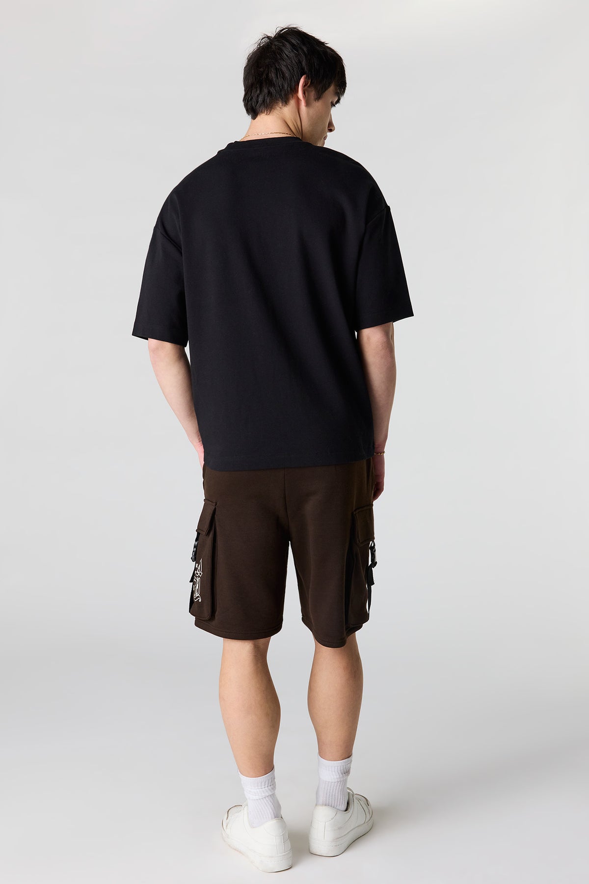 Alt View 3. Graphic Fleece Cargo Short 8.5" - Dark Brown