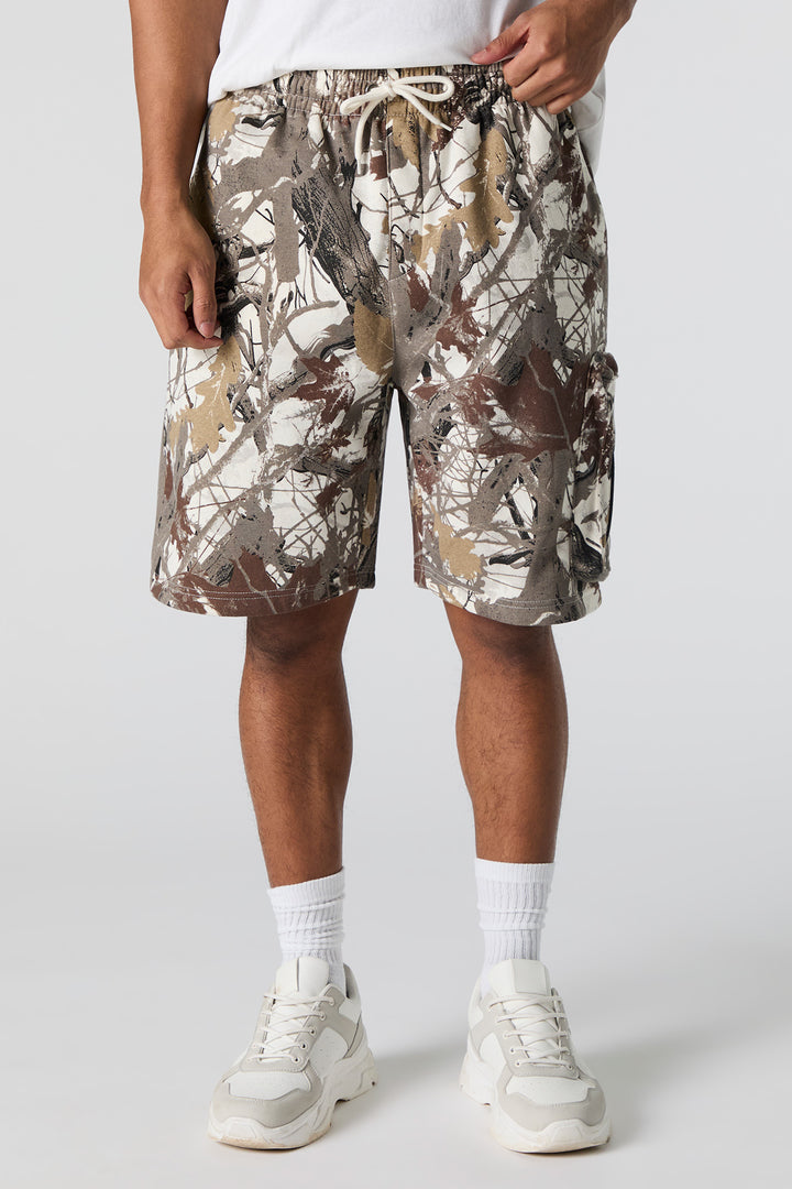 Fleece Longline Zipper Cargo Short