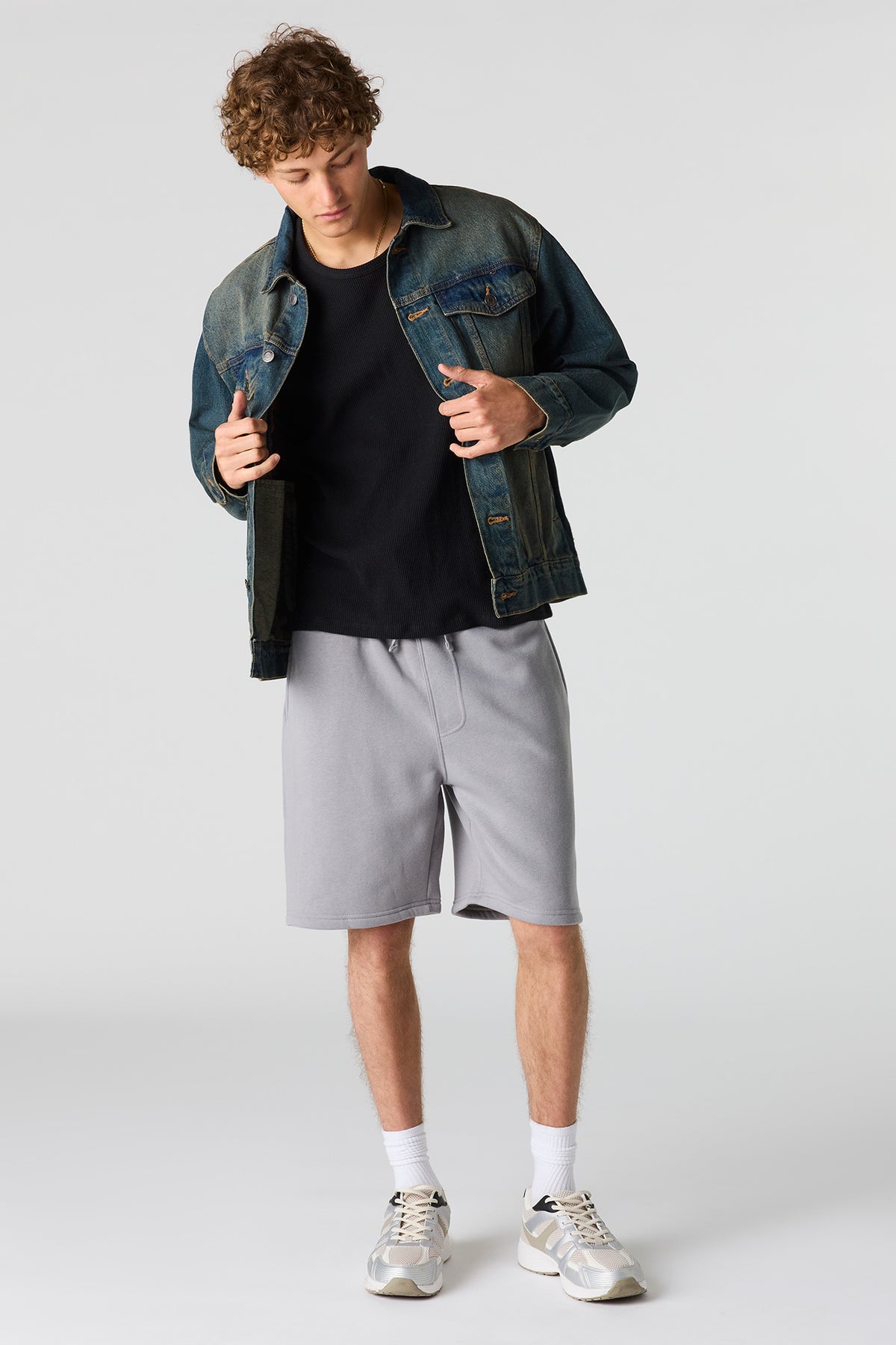 Alt View 2. Fleece Short 8.5" - Dark Grey