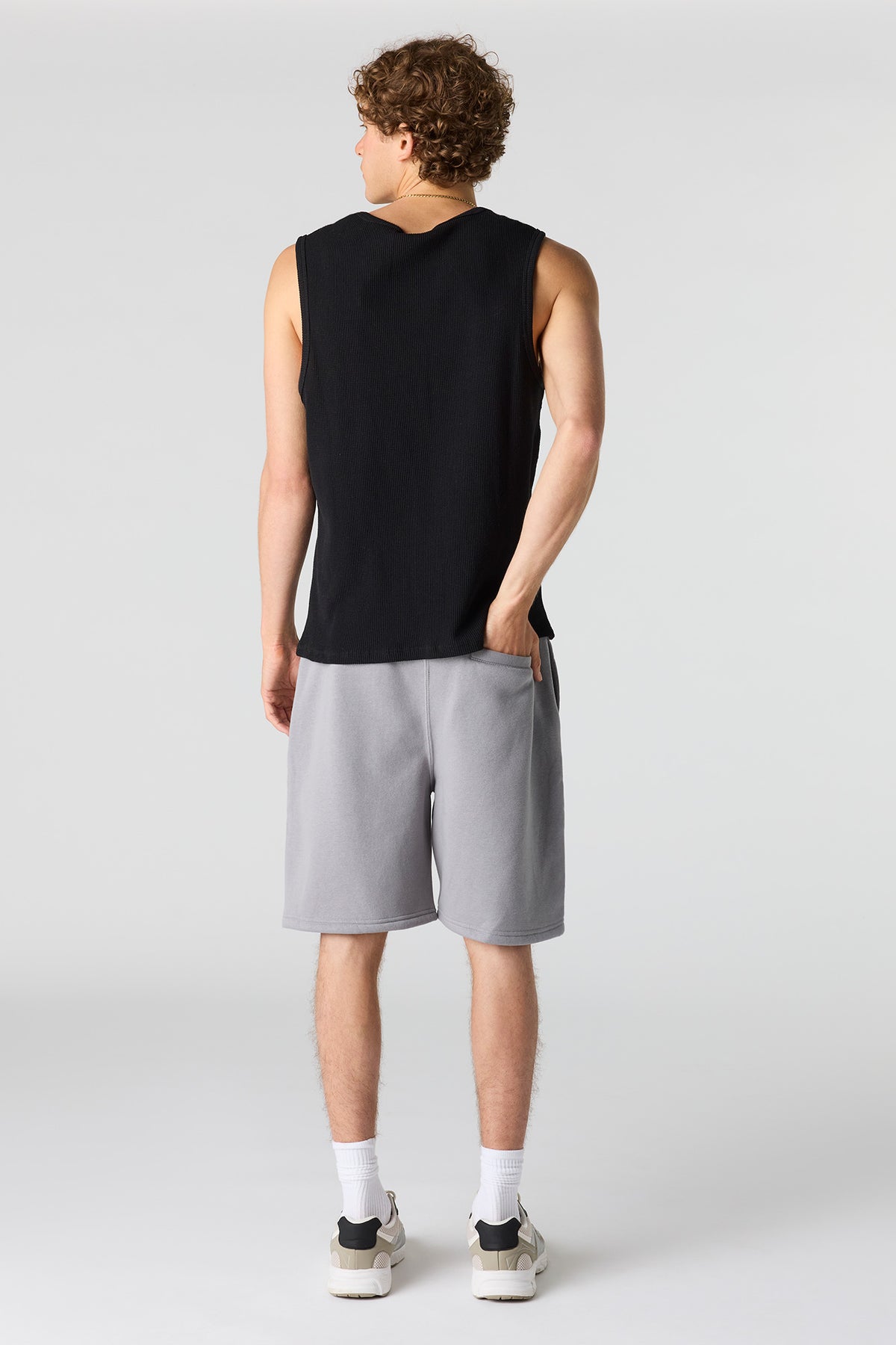Alt View 3. Fleece Short 8.5" - Dark Grey