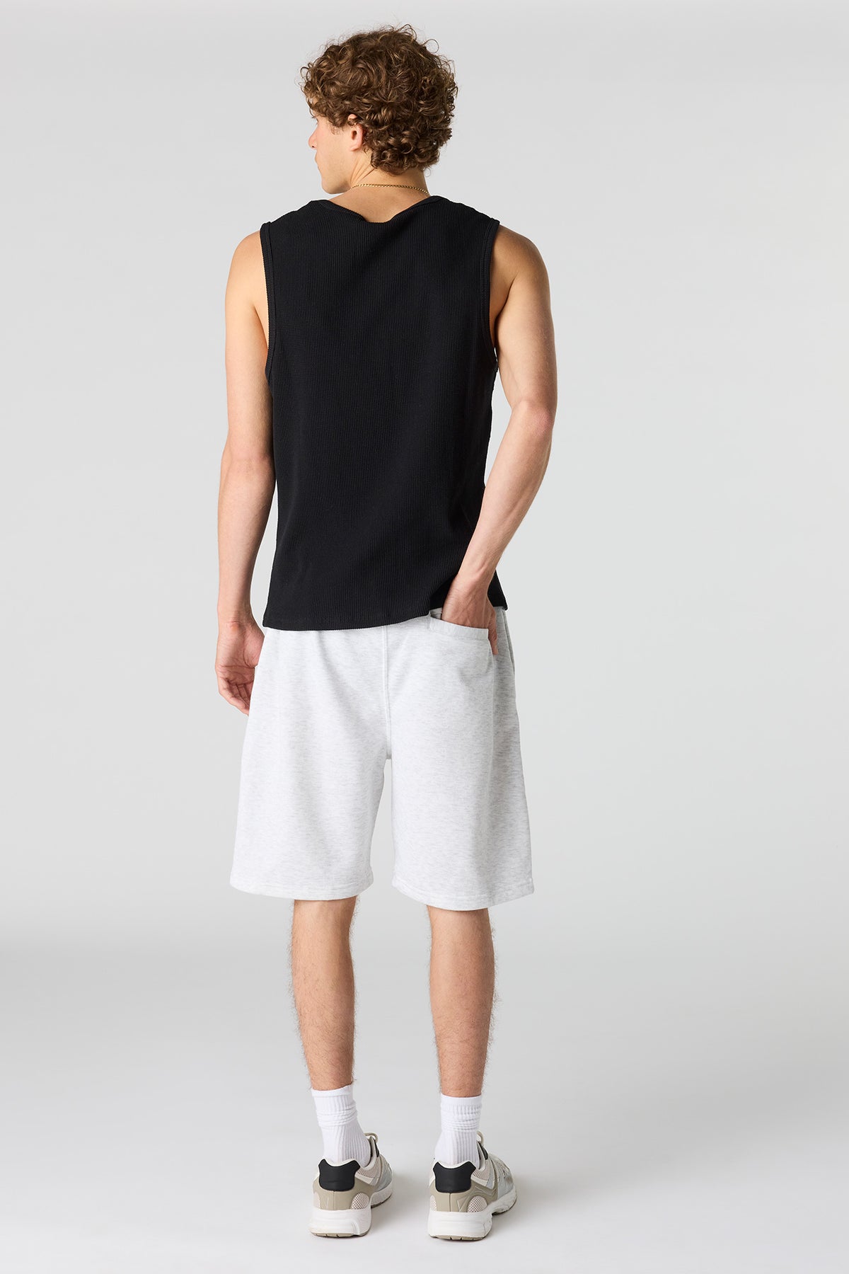 Alt View 3. Fleece Short 8.5" - Light Grey