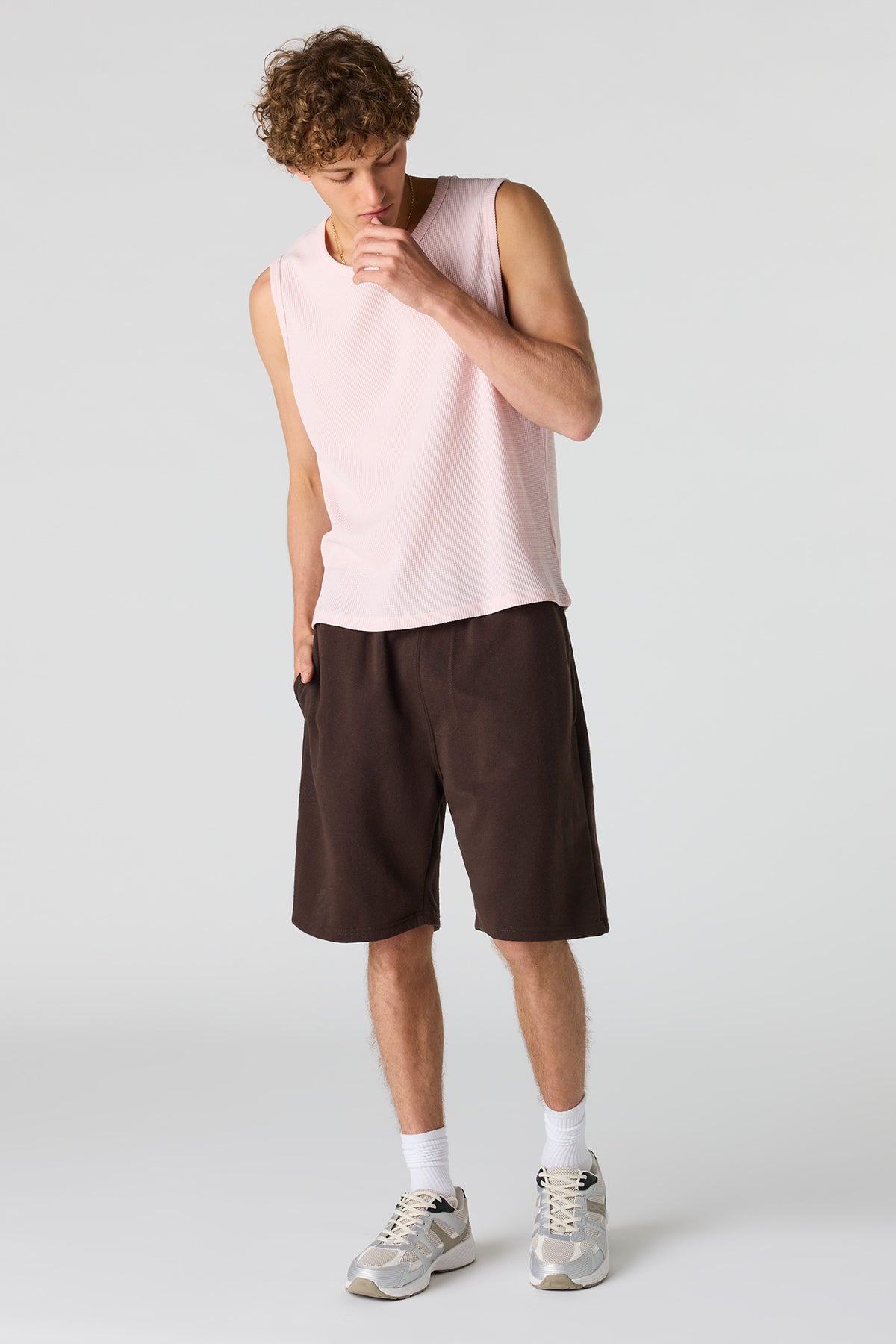 Alt View 2. Fleece Short 8.5" - Dark Brown