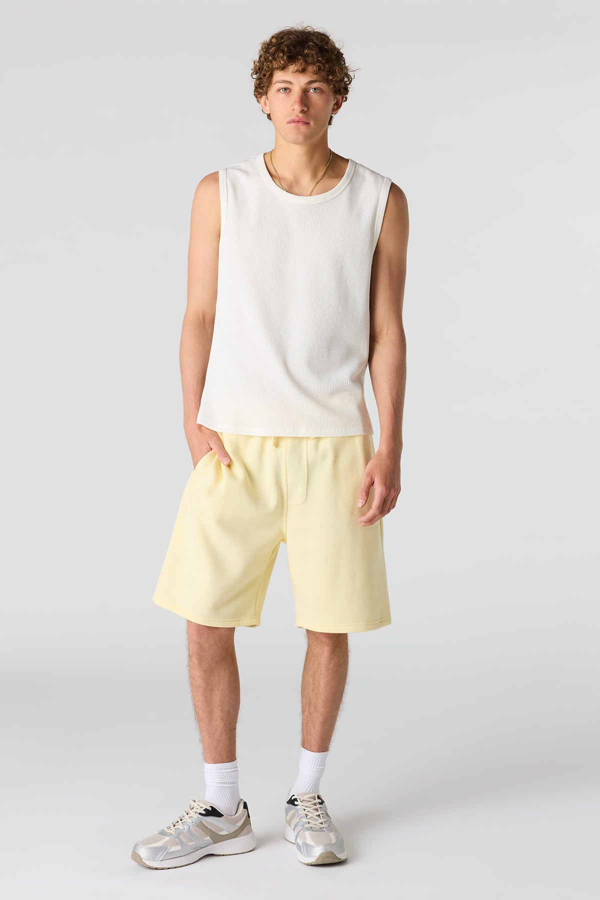 Alt View 2. Fleece Short 8.5" - Yellow