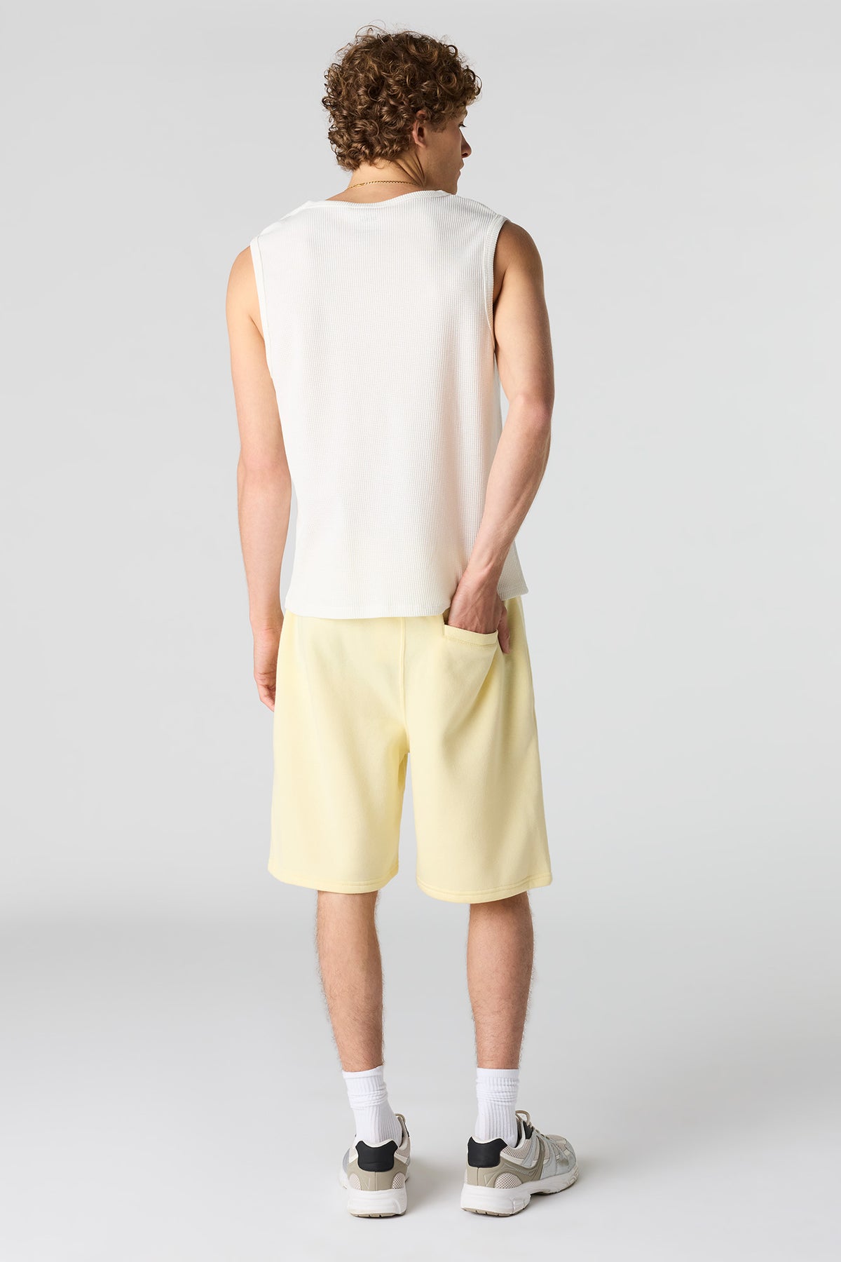 Alt View 3. Fleece Short 8.5" - Yellow