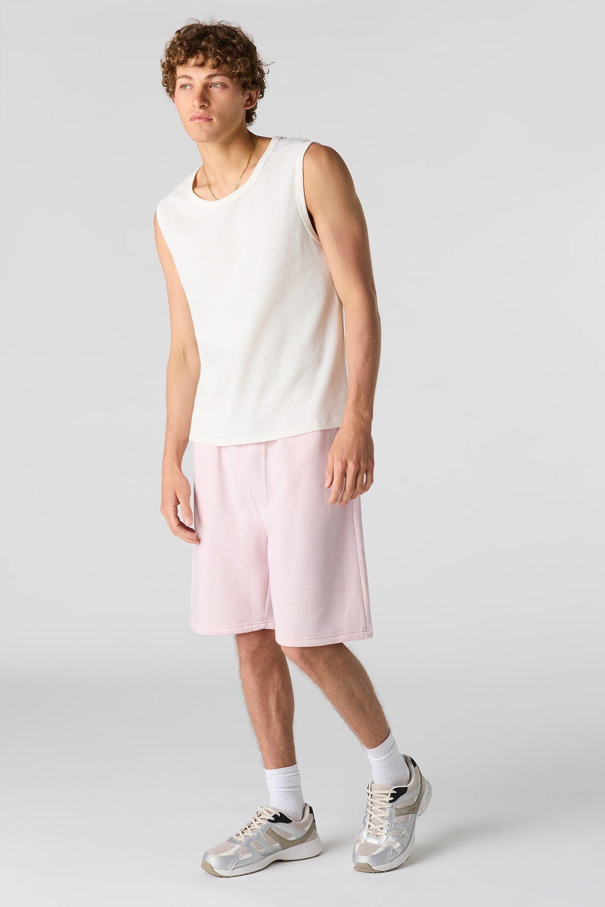 Alt View 2. Fleece Short 8.5" - Light Pink