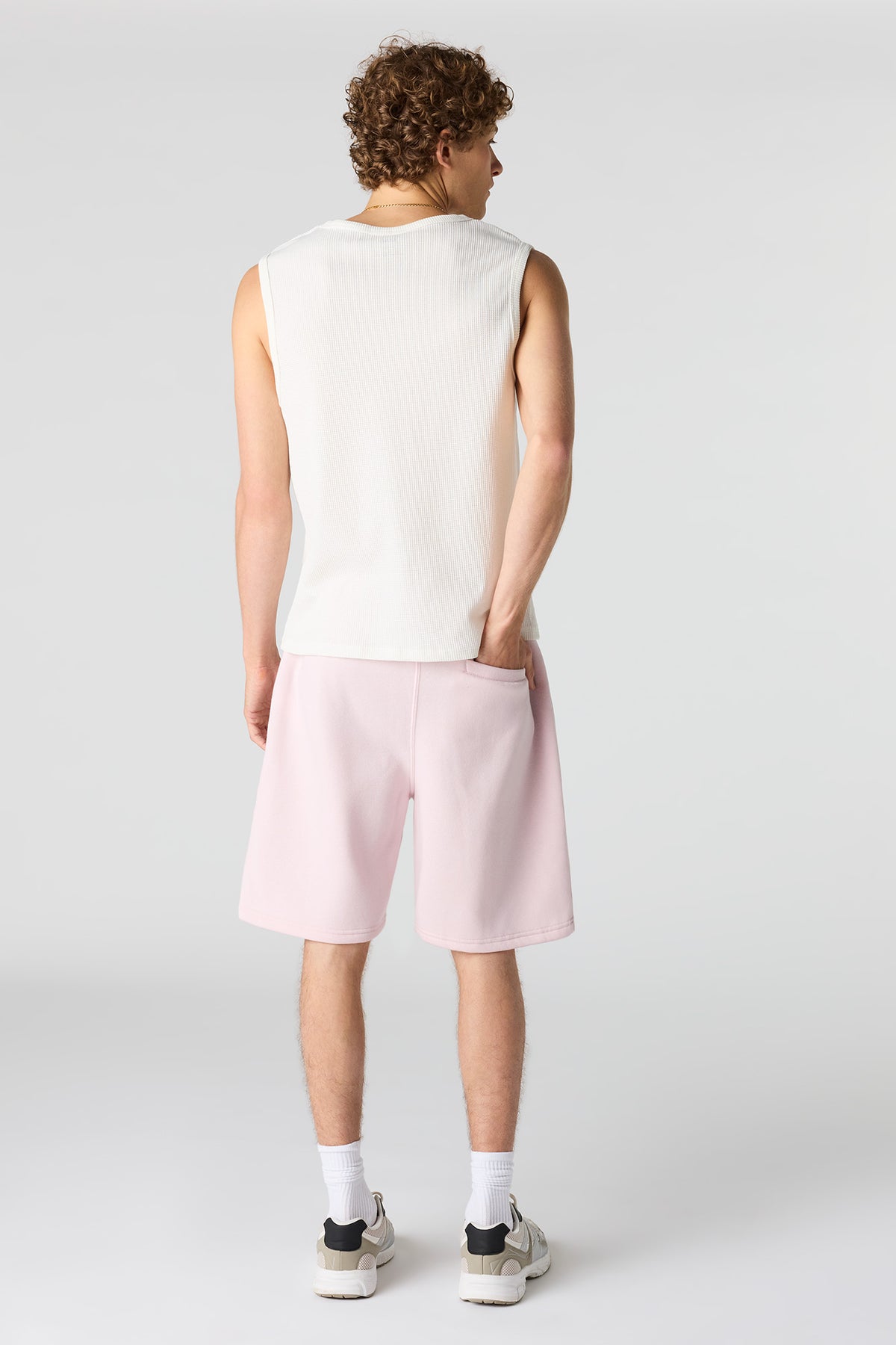 Alt View 3. Fleece Short 8.5" - Light Pink