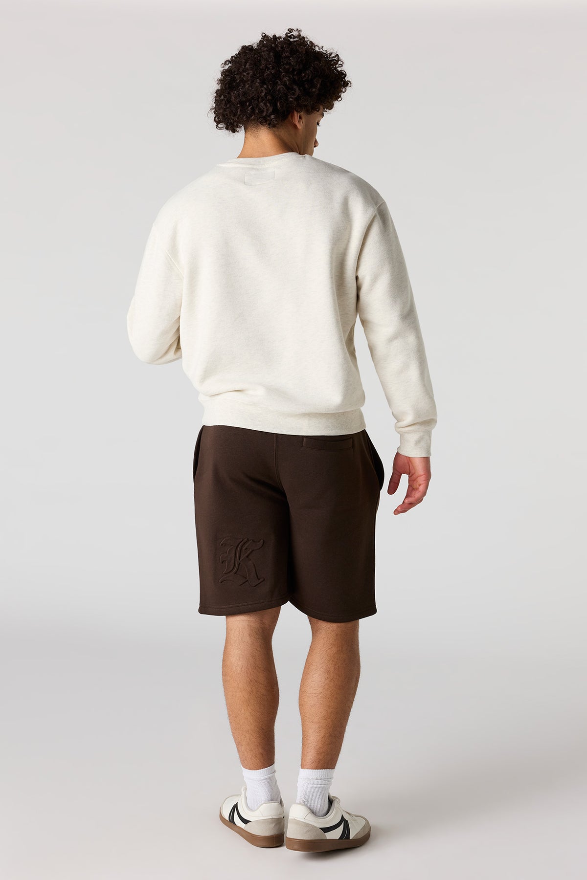Alt View 3. Embossed Fleece Short 8.5" - Dark Brown