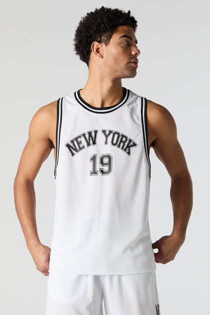Jersey de basketball en filet à imprimé New York