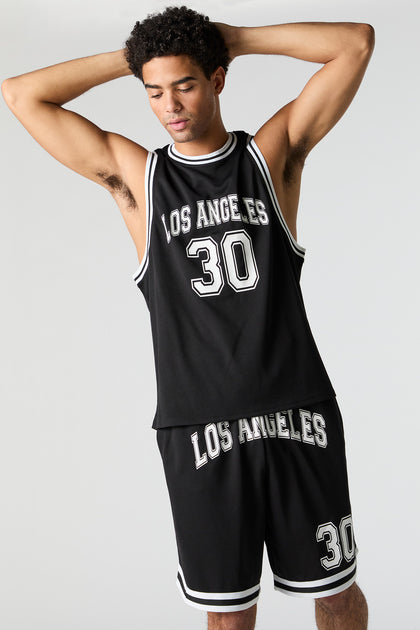 Short de basketball en filet à imprimé Los Angeles