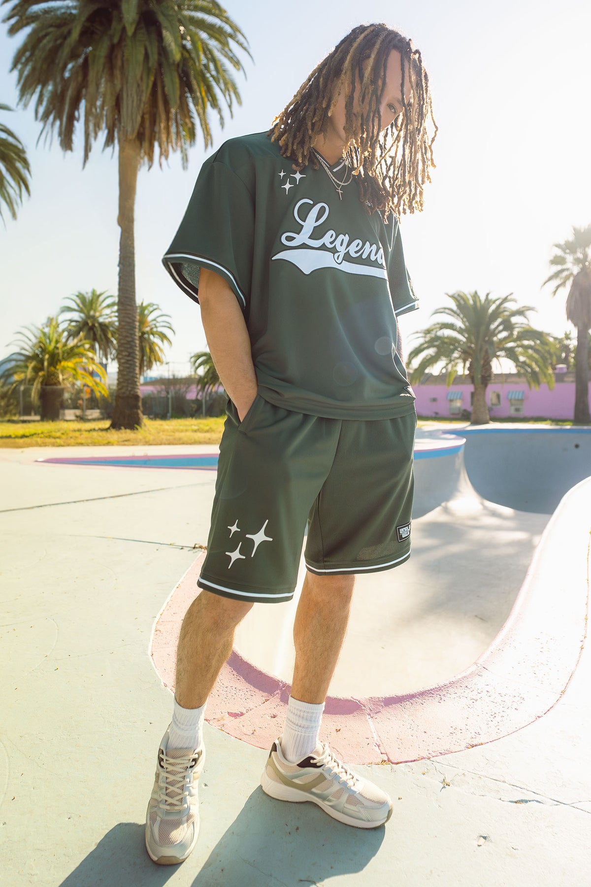 Short en filet imprimé