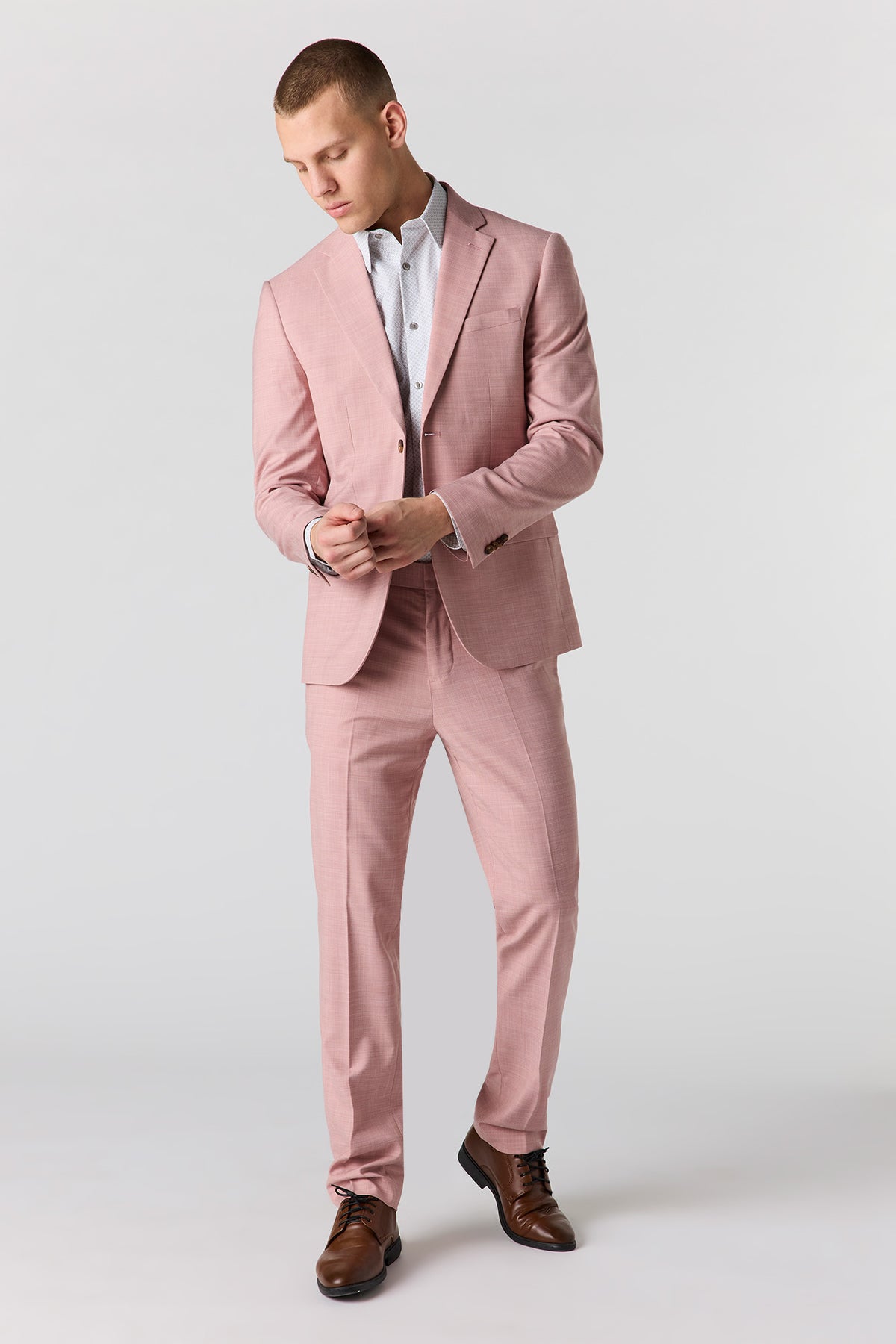 Alt View 2. Slim Fit Suit Pant - Pink